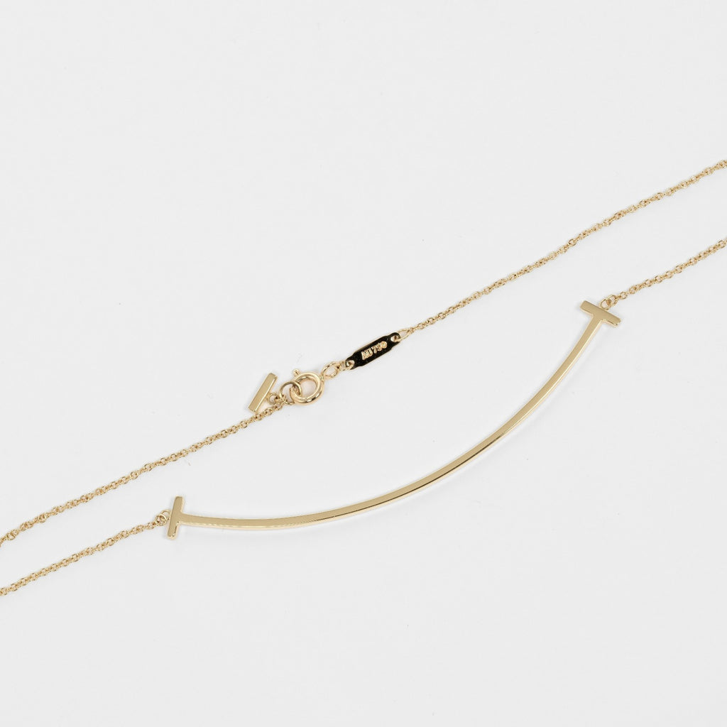 T Smile Large Necklace 6.9cm K18 YG Yellow Gold Approx. 3.8g L154052
