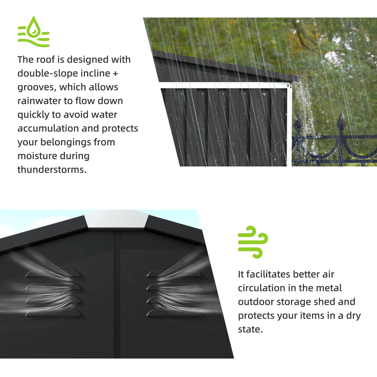 Metal Outdoor Storage Shed with Sliding Door X6757