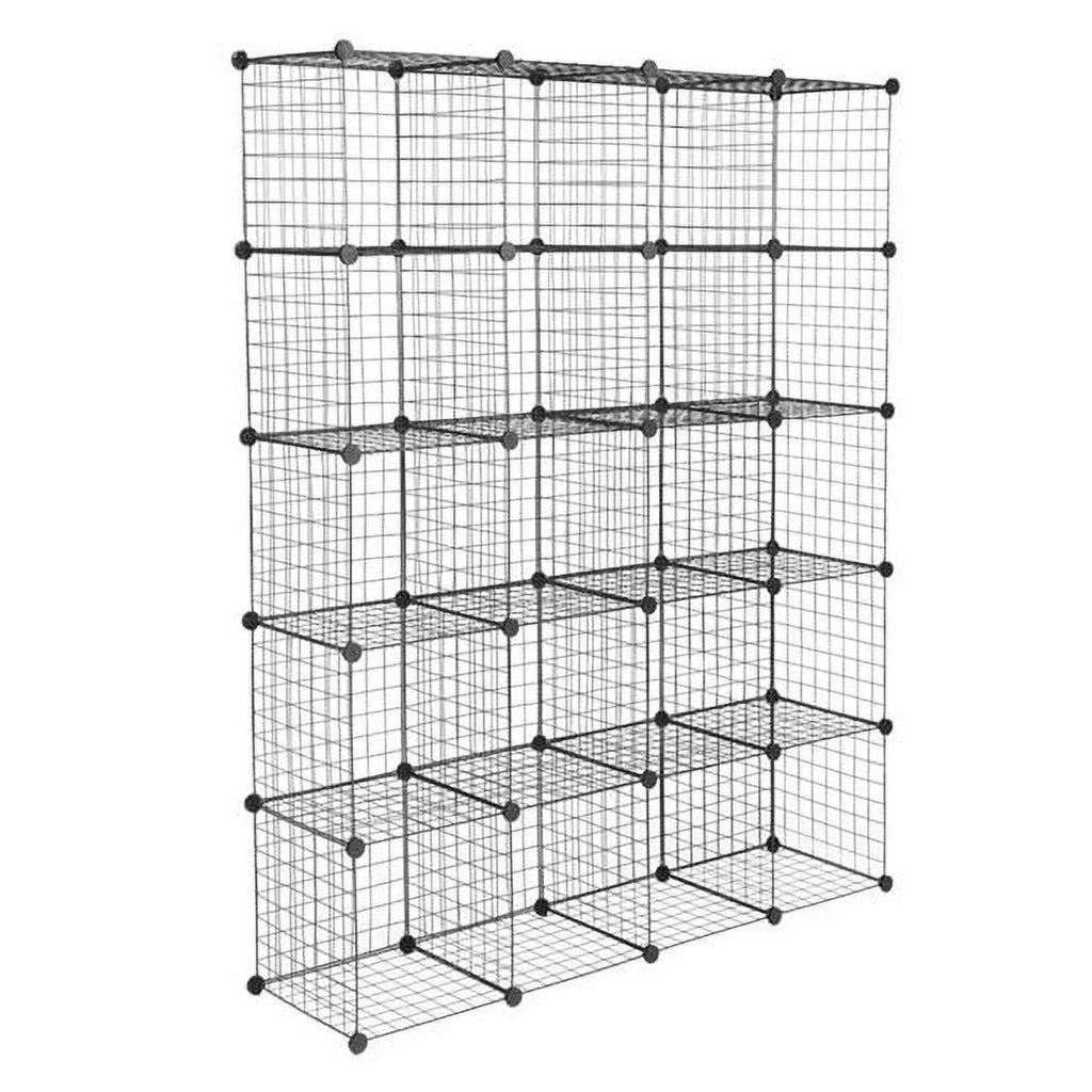 20-Cube Metal Grid Storage Shelves Organizer Bookcase S662