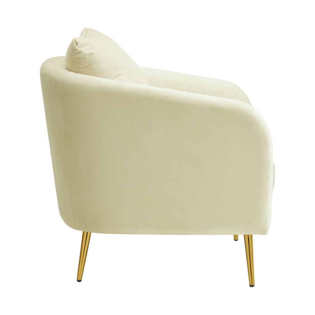 Cream Accent Chair with Gold Legs O662521