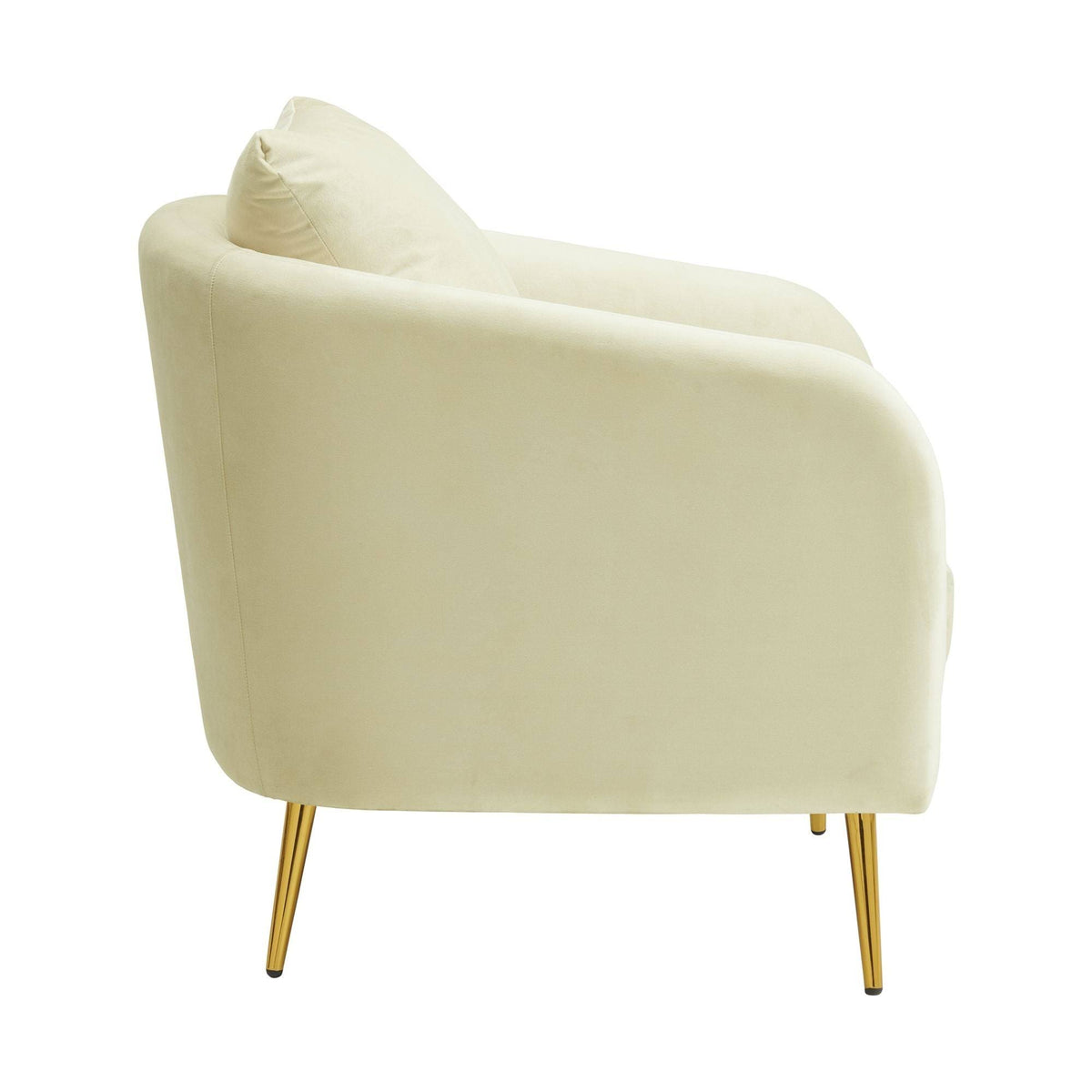 Cream Accent Chair with Gold Legs O662521