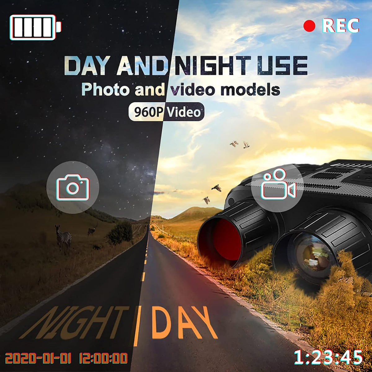 Night Vision Binoculars Digital Infrared with 32GB Memory Card N68223