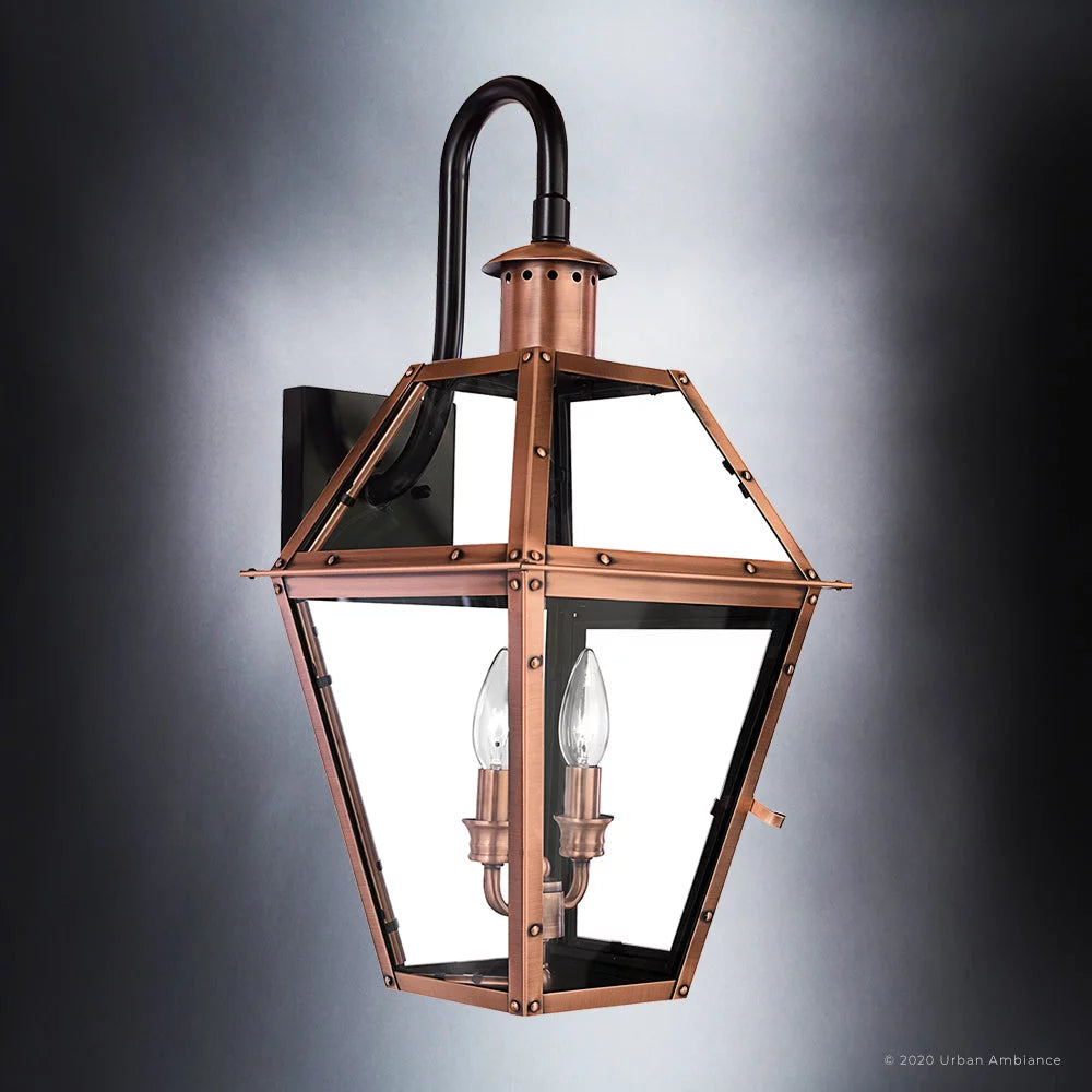 Copper Outdoor Wall Sconce with Clear Glass M91832