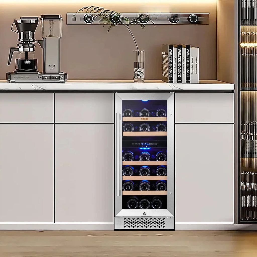 15 Bottle Dual Zone Wine Cooler Refrigerator M378