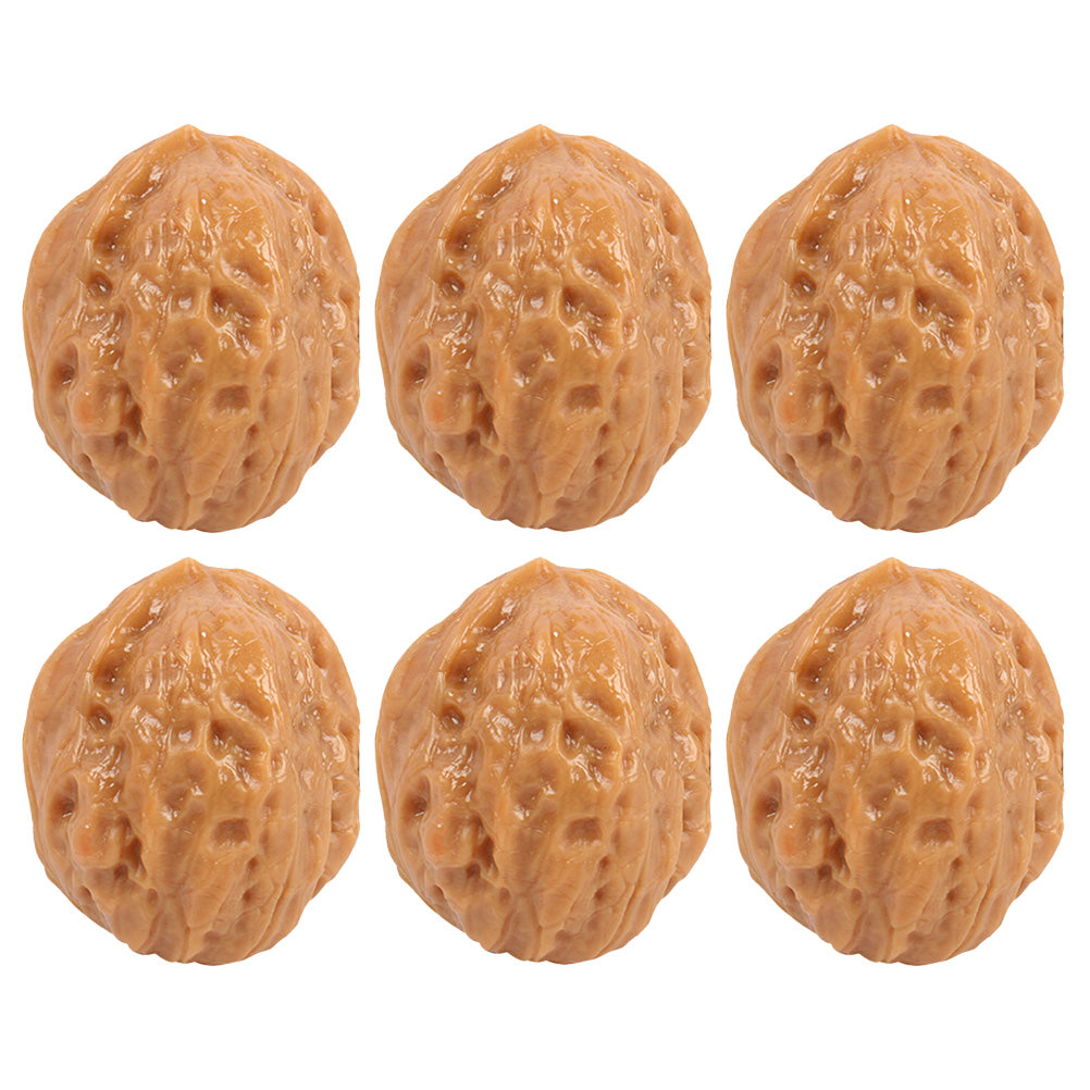 6 Pcs Faux Walnut Artificial Nuts Decorations U440