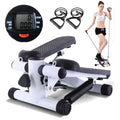 Gray Mini Stepper Air Stair Climber Exercise Machine with Resistance Band K639020
