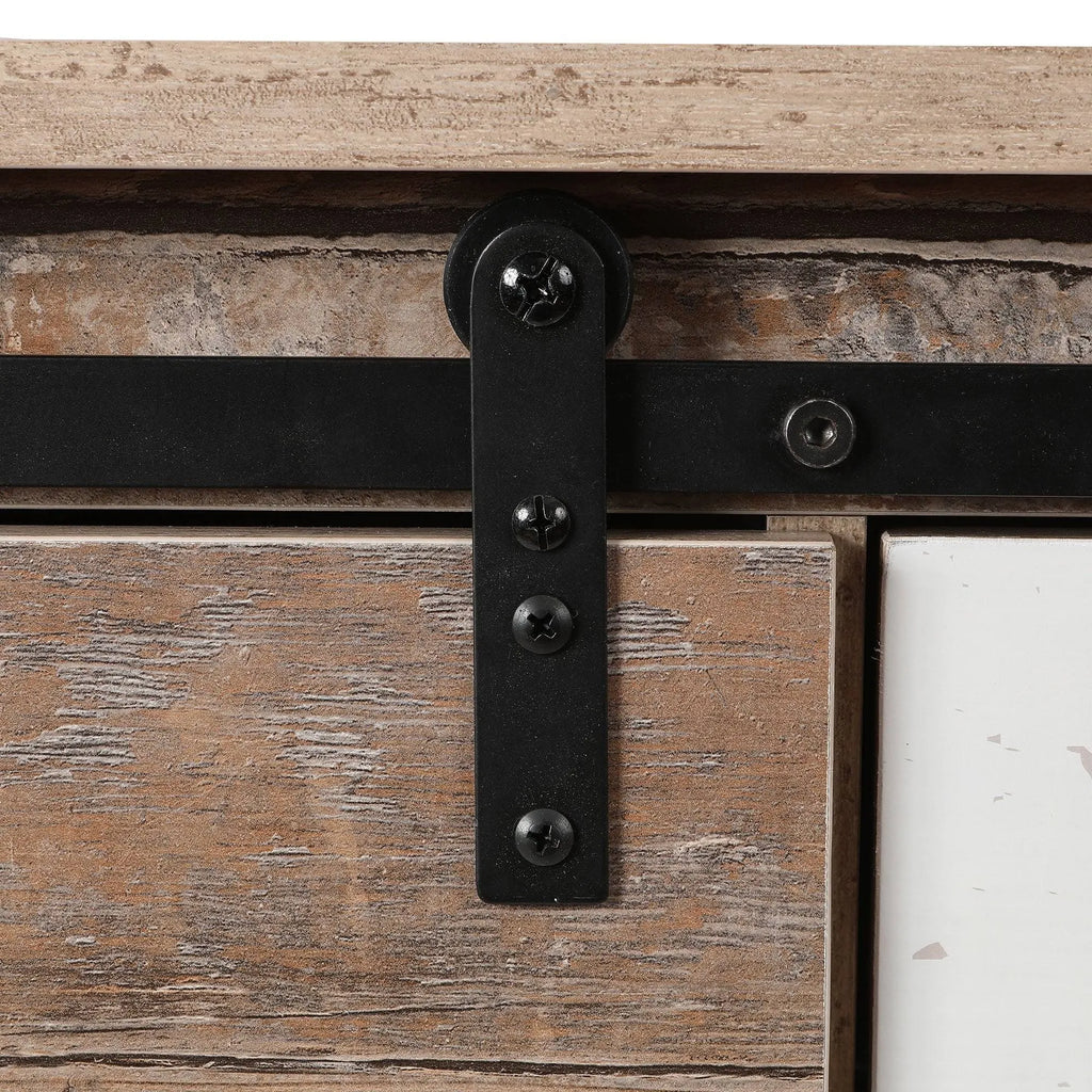 Rustic Sliding One Door Wood Cabinet V7066