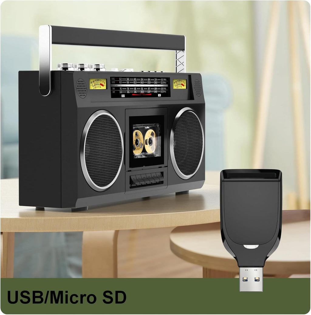 Portable AM/FM Radio Cassette Player Recorder with Bluetooth K23810