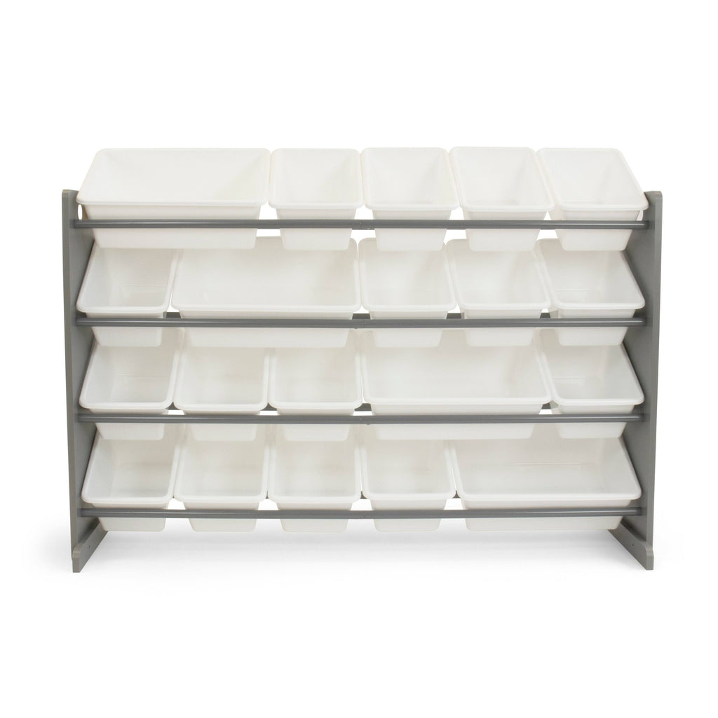Grey and White Extra Large Storage Organizer with 20 Plastic Bins V503892