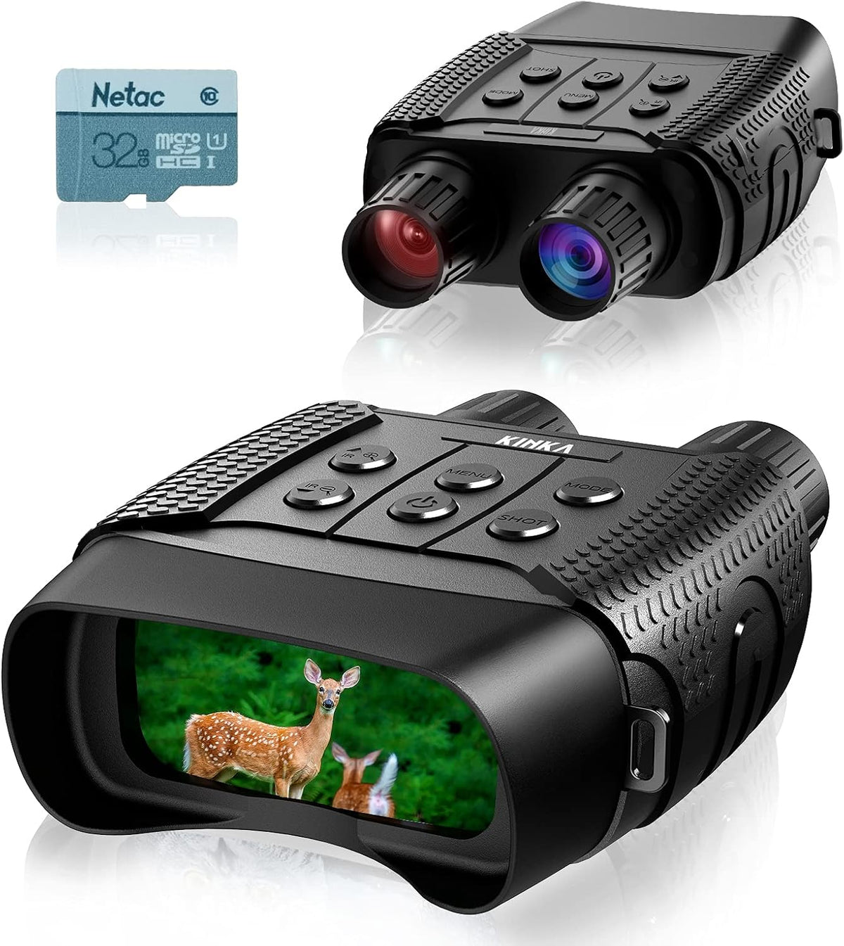 Night Vision Monocular Goggles, Infrared Digital Monocular, HD Photo & Video with 32GB Card, Pack of 2 E2291