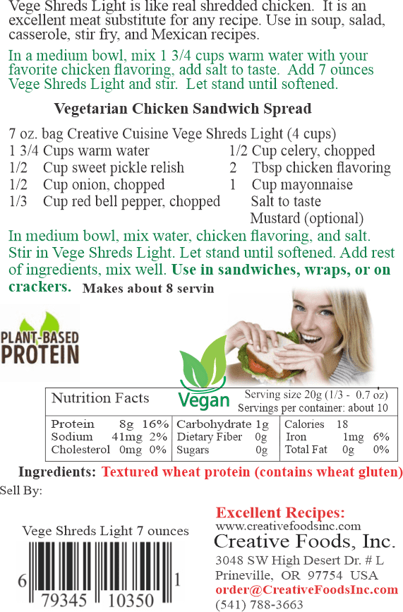 Veggie Shreds Mixed Light & Dark D4403