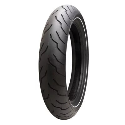 American Elite Front Motorcycle Tire MT90B-16 Narrow White Wall B700