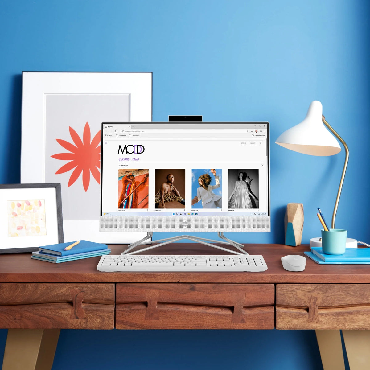 21.5 All-in-One PC, Intel Pentium, 8GB Memory, 128GB SSD, Windows 11 Home, White C338334