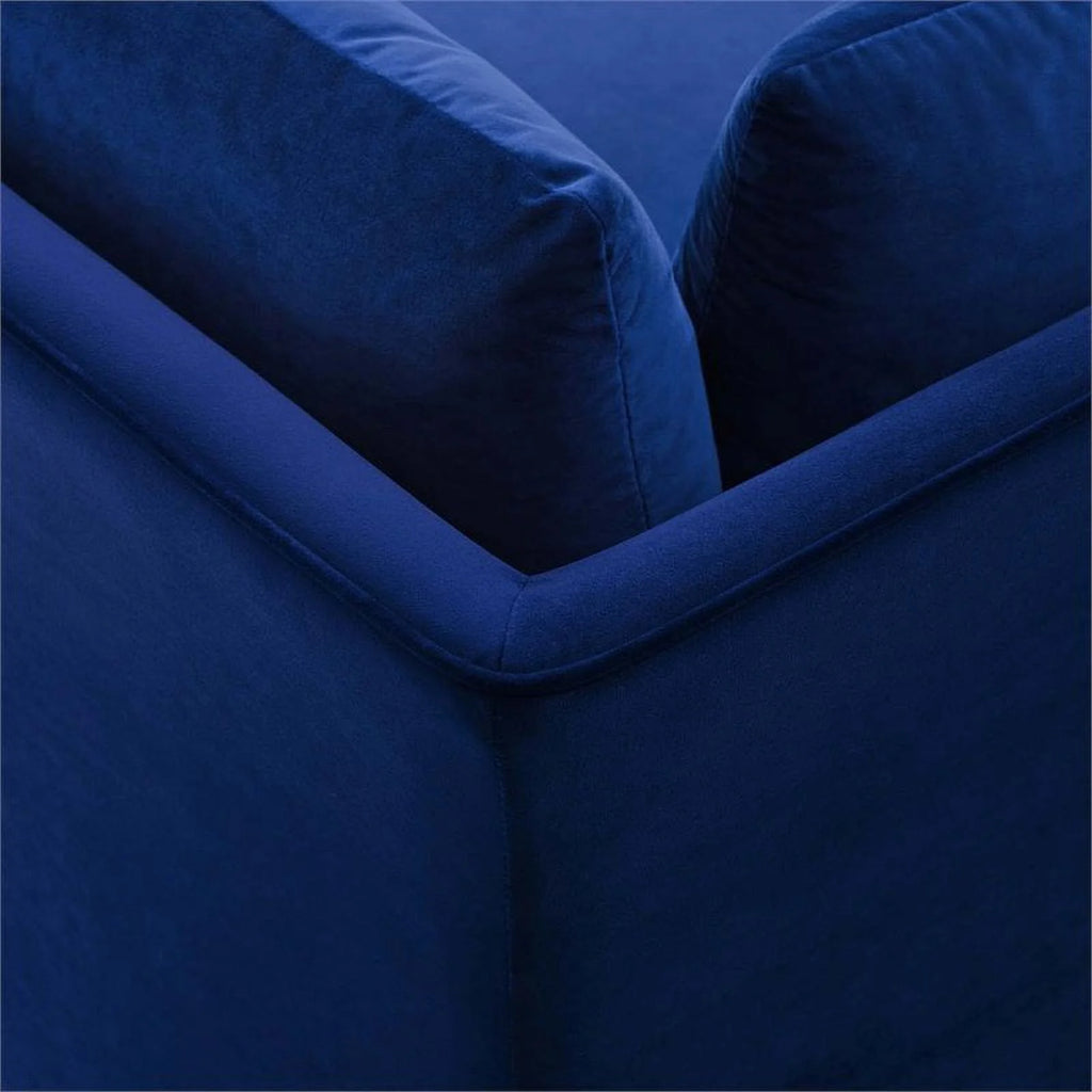 Navy Velvet Upholstered Corner Sectional Chair C183