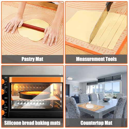 Non-slip Silicone Extra Large Baking Mat with Measurement Y460