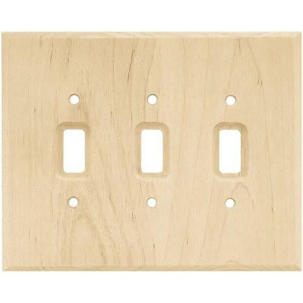Wood Triple Toggle Switch Wall Plate X4189