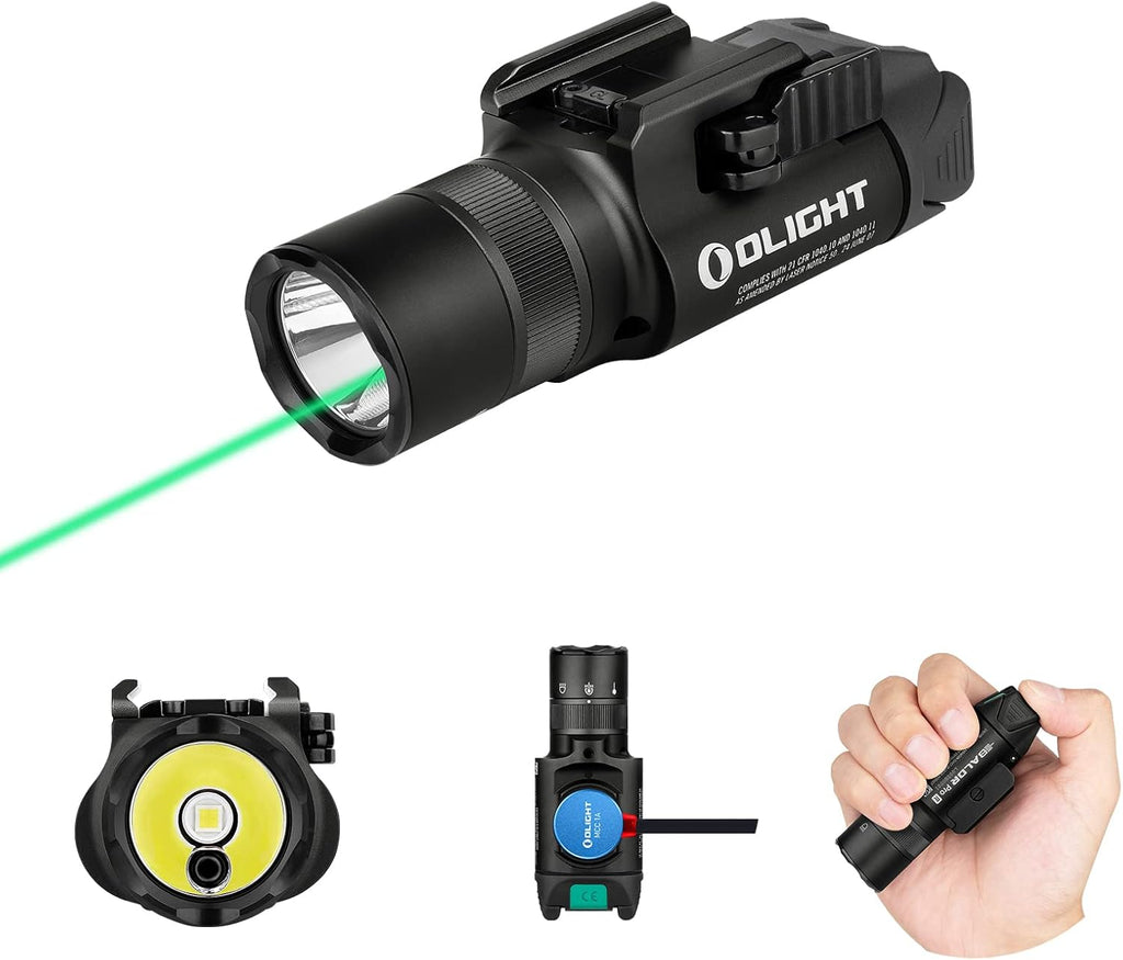 1350 Lumens Rechargeable Tactical Flashlight with Green Beam and White LED W109