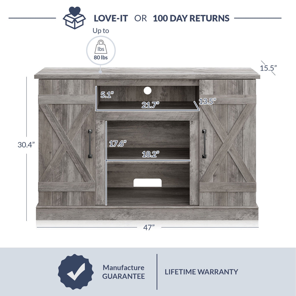 Gray Wash TV Stand Media Entertainment Center M5520