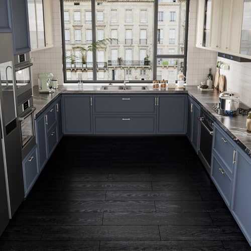 24-Pack Black Vinyl Plank Flooring 6"x36" Self Adhesive E553595