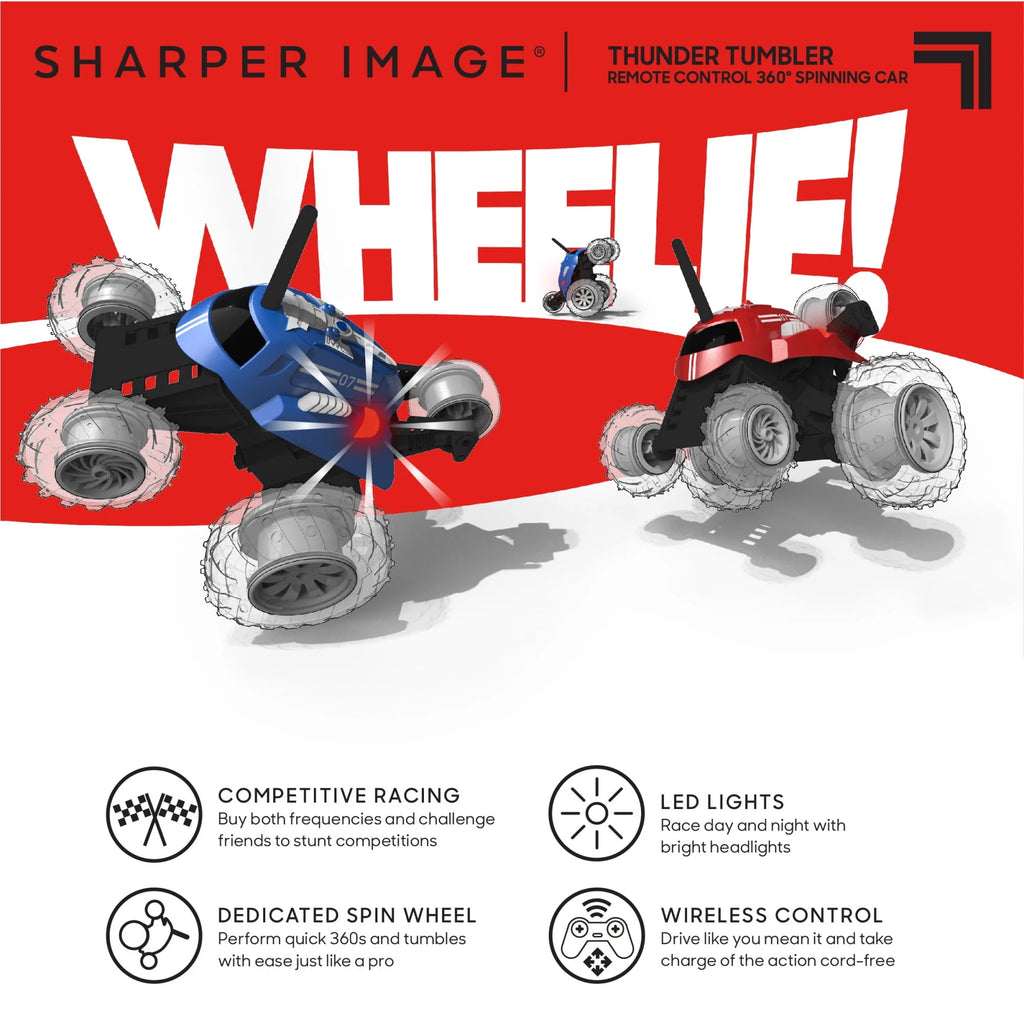 Red Remote Control 360 Spinning Car 2 pcs Q7865