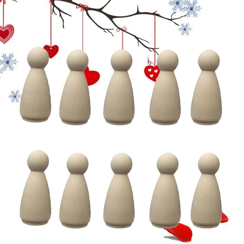 Bamboo Wood Peg Dolls 10 Pcs E8972