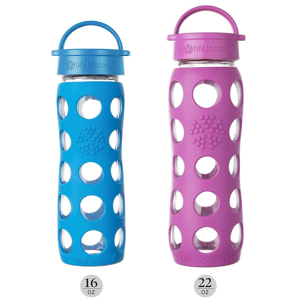 16-Ounce BPA-Free Glass Water Bottle with Silicone Sleeve C951109