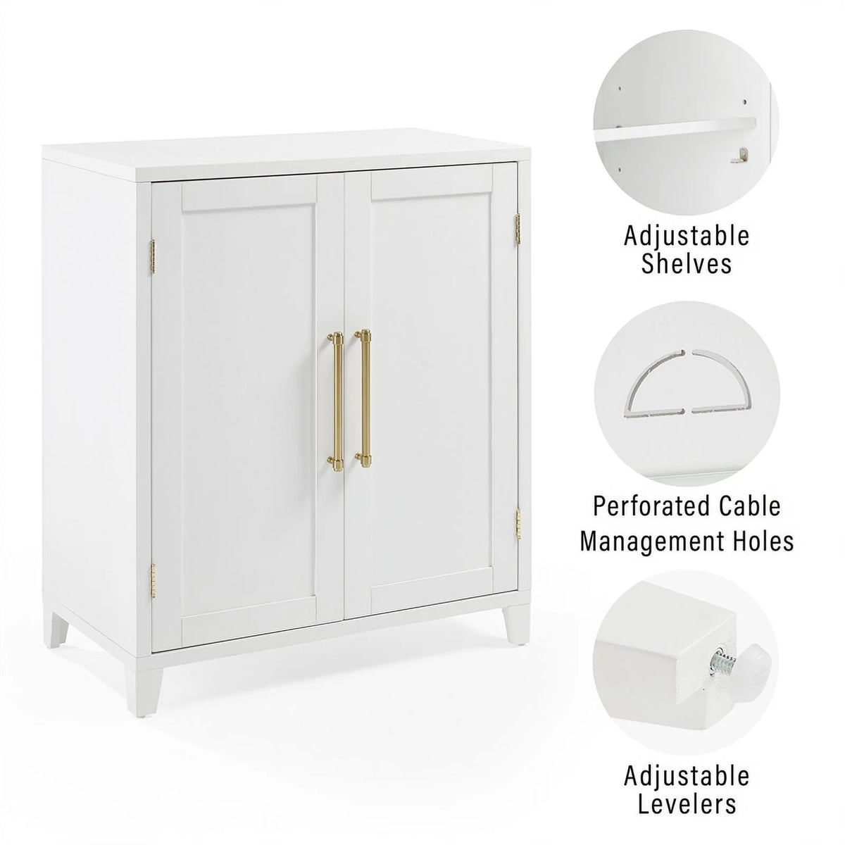 White Stackable Wood Kitchen Pantry Storage Cabinet R900