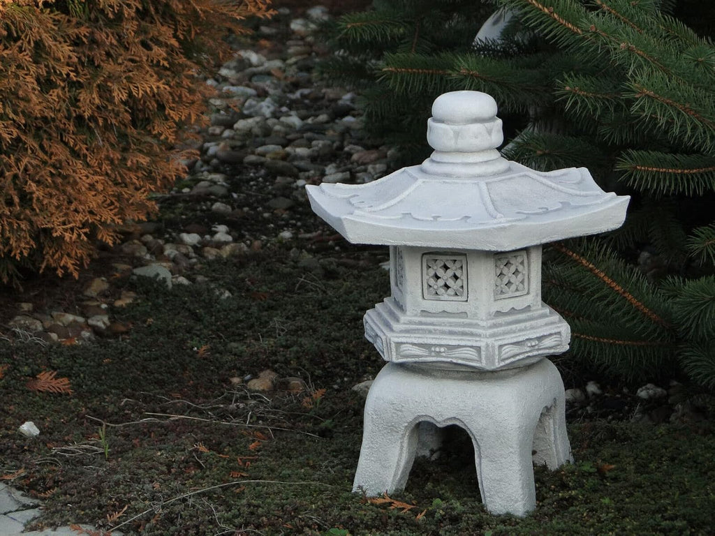 Gray Concrete Pagoda Lantern Statue L519255