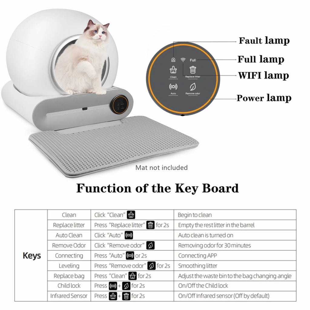 Automatic Self Cleaning Cat Litter Box with App Control L8809