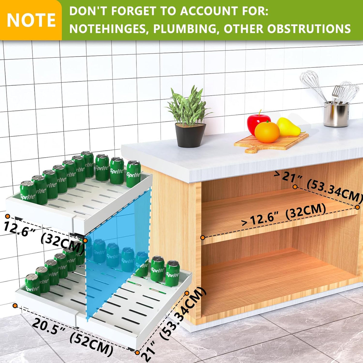2 Pack Expandable Pull Out Cabinet Organizer 21Deep B6680