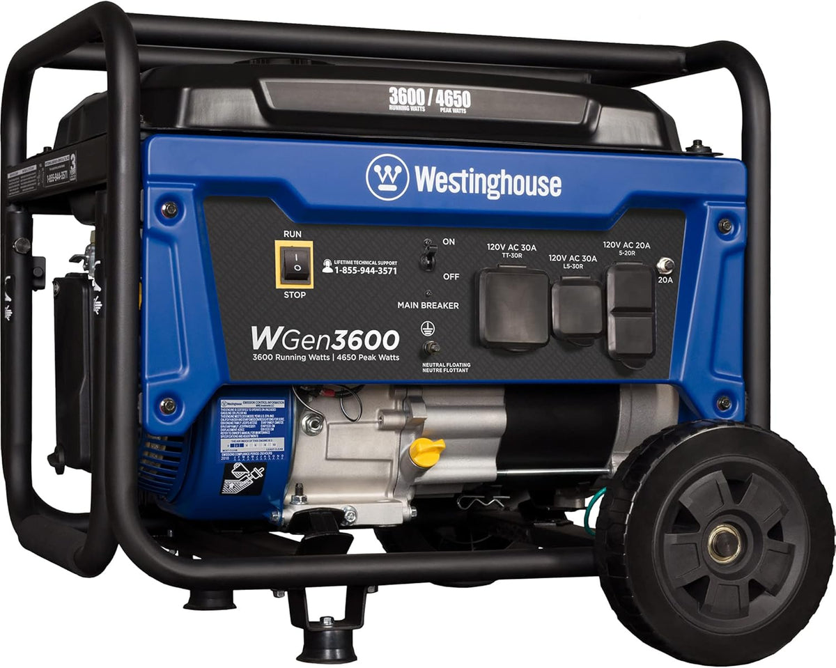 Portable Generator 3600 Rated Watts 4650 Peak Watts Gas Powered L485