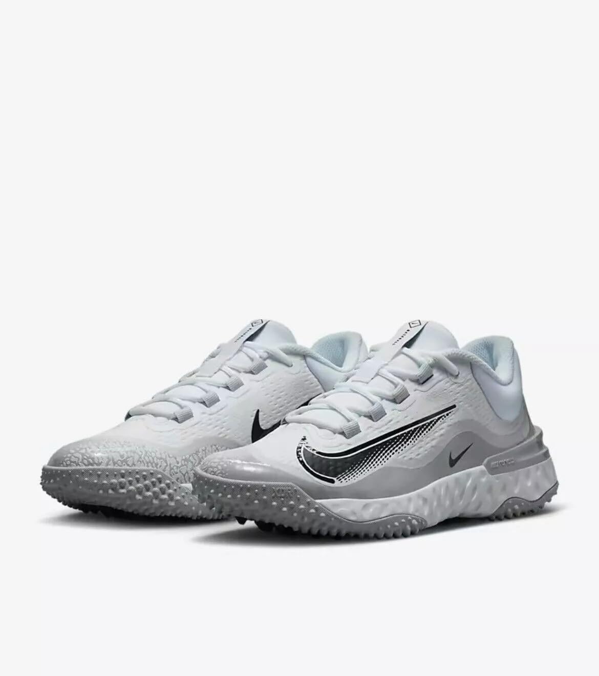 Grey/White Baseball Turf Shoes G1764