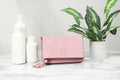 Pink Pebbled Leather Mini Crossbody Bag X478