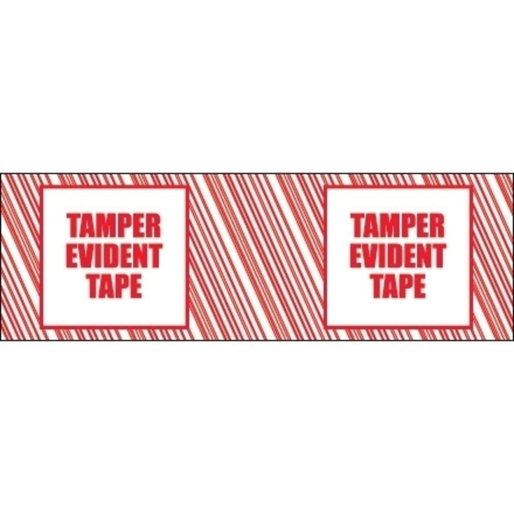 Tamper Evident Security Tape 2.5 Mil 3x22 x 110 yds Red/White 6/Case V1286