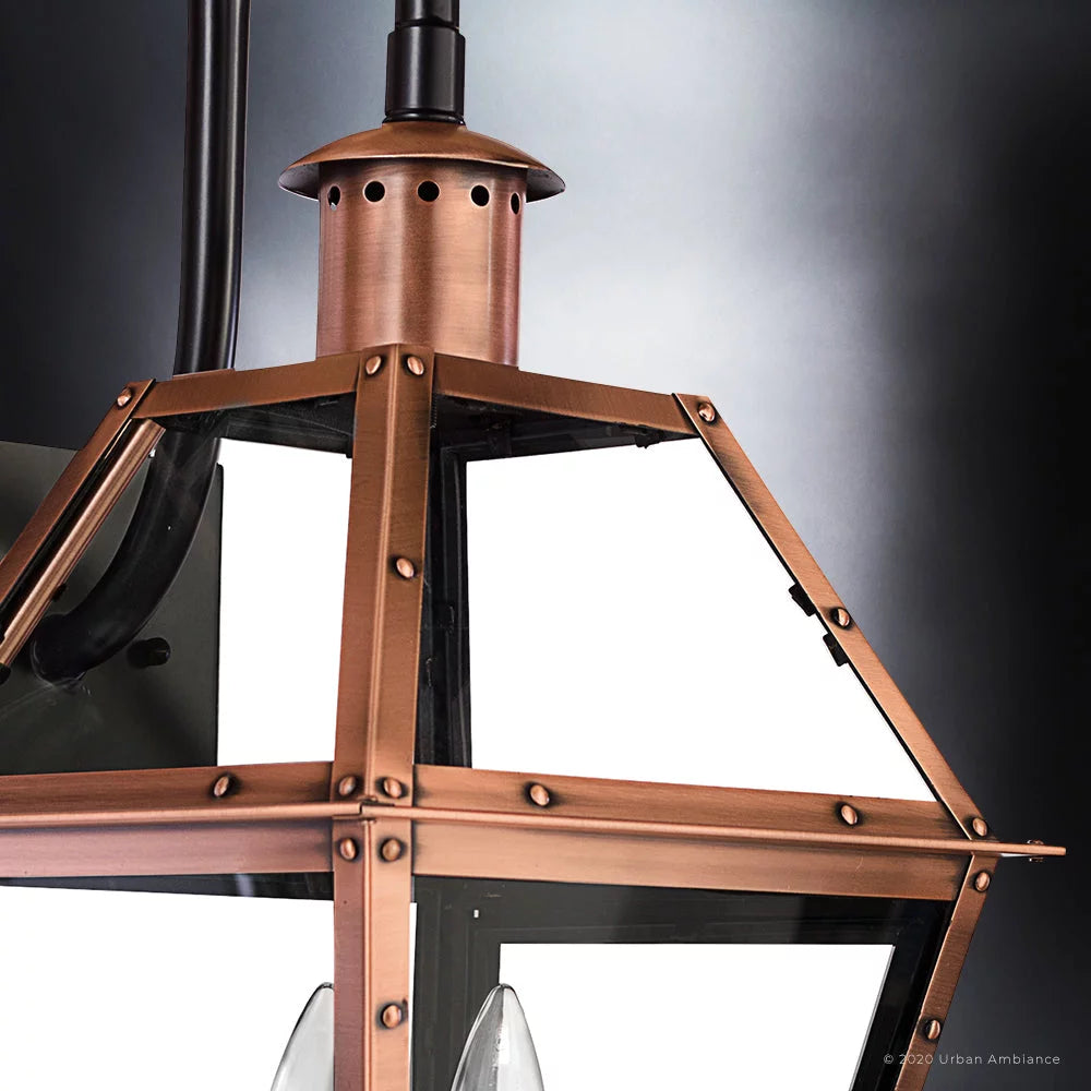 Copper Outdoor Wall Sconce with Clear Glass M91832