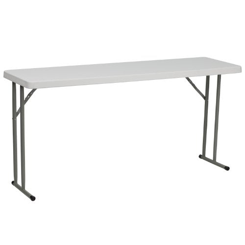 5' White Plastic Folding Training Table Y74368