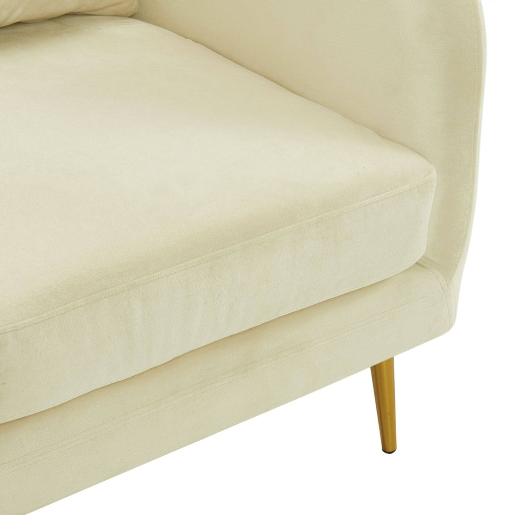Cream Accent Chair with Gold Legs O662521
