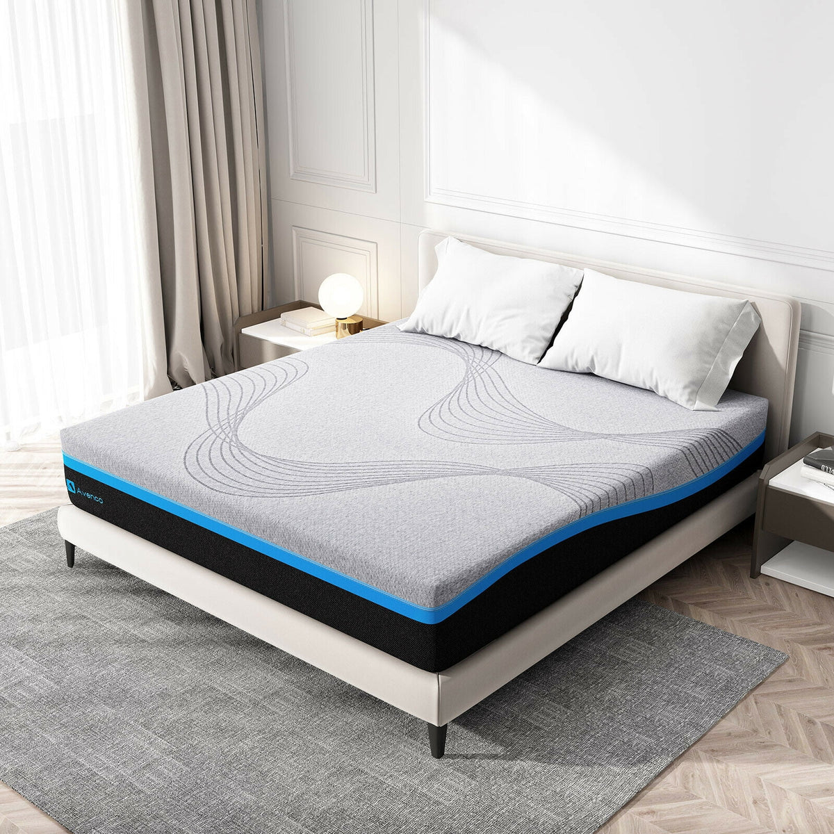 10 Inch Grey Queen Gel Memory Foam Mattress K58566