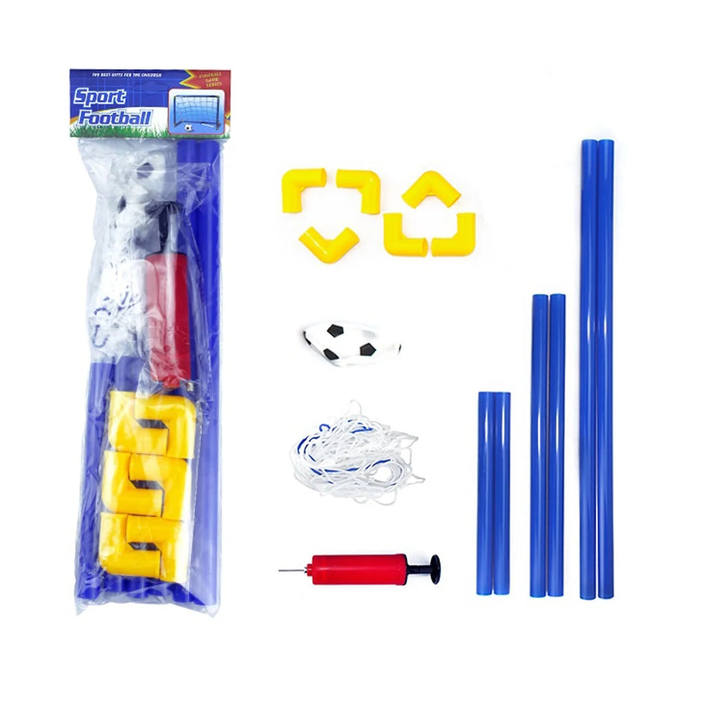 Folding Mini Soccer Goal Post Net Set with Pump Plastic W762