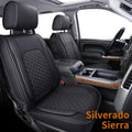 Black Faux Leather Seat Covers Front Set 2pcs K64776