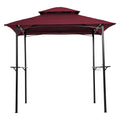 Burgundy Steel Frame Outdoor Grill Gazebo with Canopy Y670031