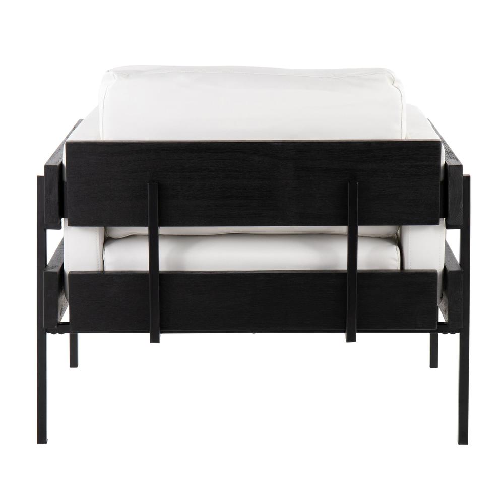 Black/White Faux Leather Accent Chair W30897