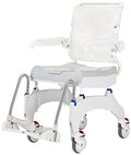 Shower and Commode Chair with Collection Pan, Lid and Pan Support Guide Rail B2358