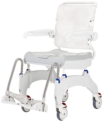 Shower and Commode Chair with Collection Pan, Lid and Pan Support Guide Rail B2358