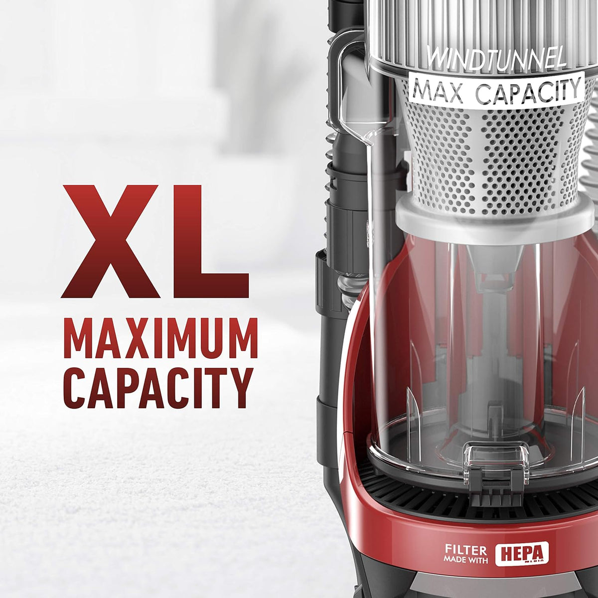 Red Upright Vacuum Cleaner with HEPA Media Filtration J67013