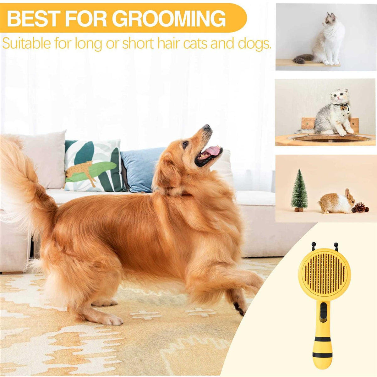 Self Cleaning Pet Slicker Brush with Release Button K5387