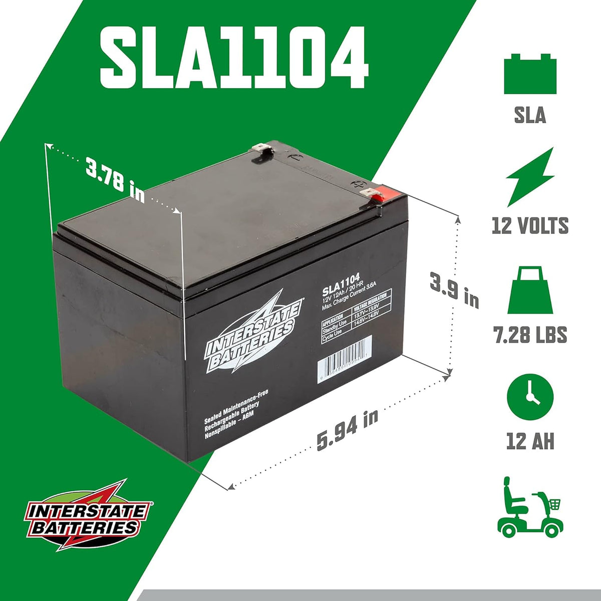 12V 12Ah Sealed Lead Acid Rechargeable SLA AGM Battery Pack of 2 H251