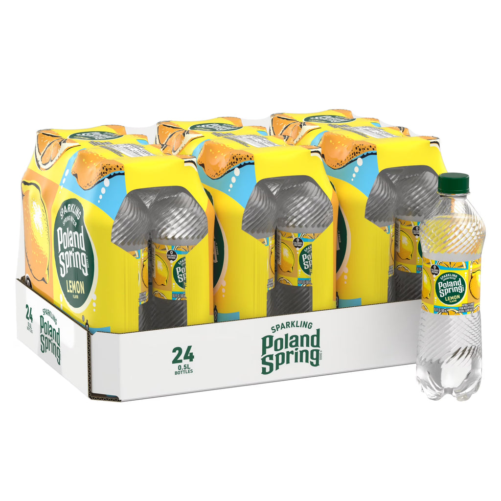 Sparkling Water, Lively Lemon, 16.9 oz Bottles (24 Count) O9293