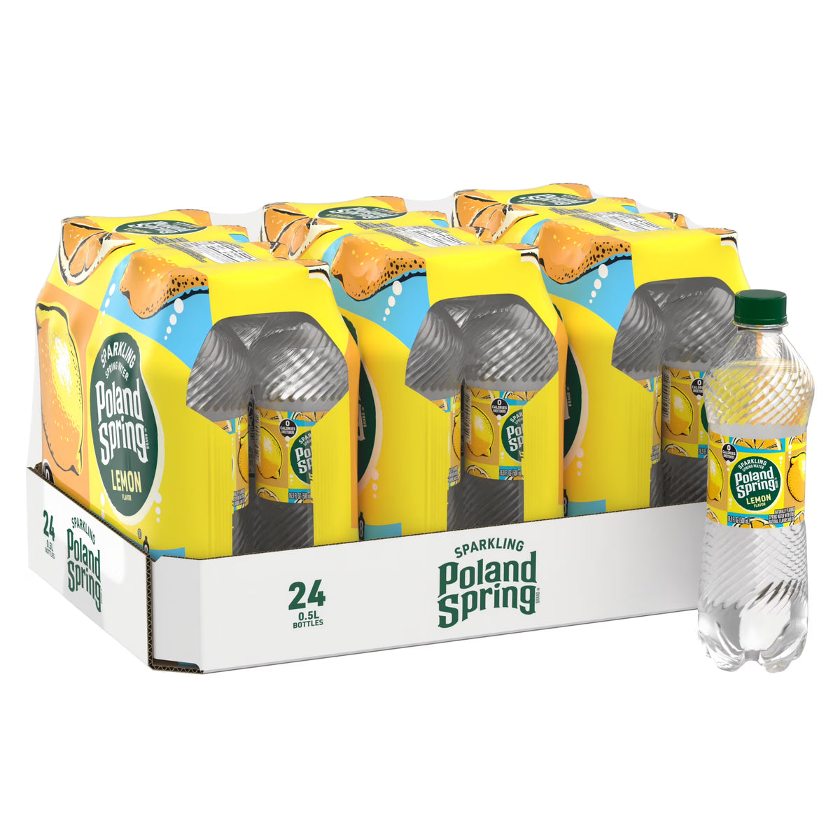 Sparkling Water, Lively Lemon, 16.9 oz Bottles (24 Count) O9293
