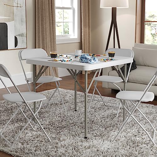 5' White Plastic Folding Training Table Y74368
